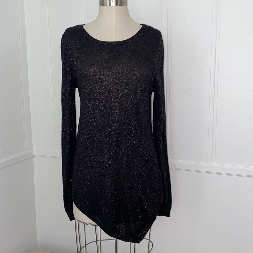 Anne Klein long sleeve glitter top knit medium